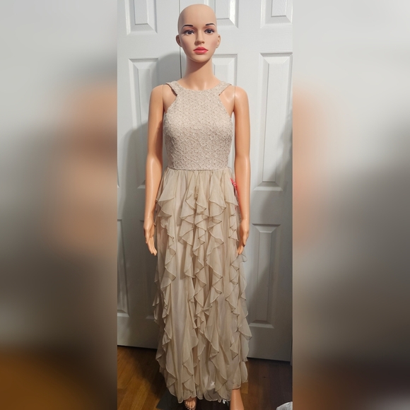 MWOT Speechless Glitter Lace & Mesh Gown With Cascading Skirt Sz 3 - Picture 2 of 8